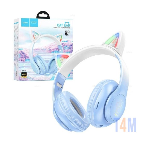 Hoco Cat Ear Wireless Headphones W42 Cyrstal Blue